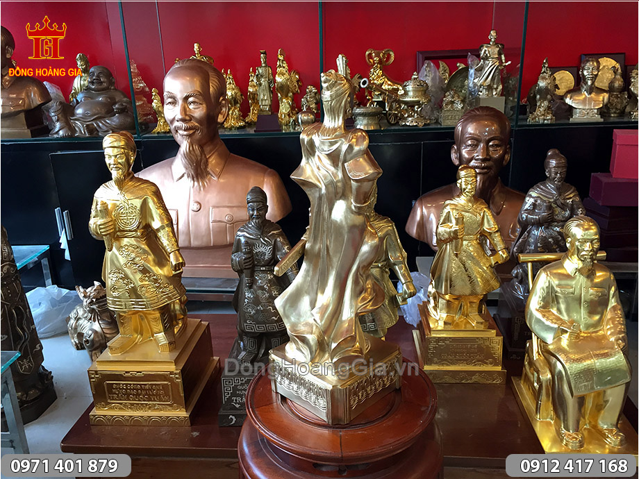 tượng nữ tướng lê chân đồng thau